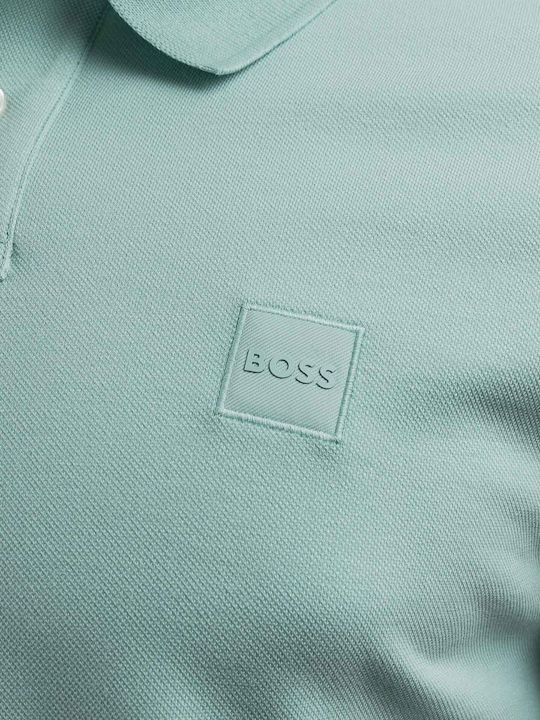 Men's Blouses Polo Short Sleeve Turquoise