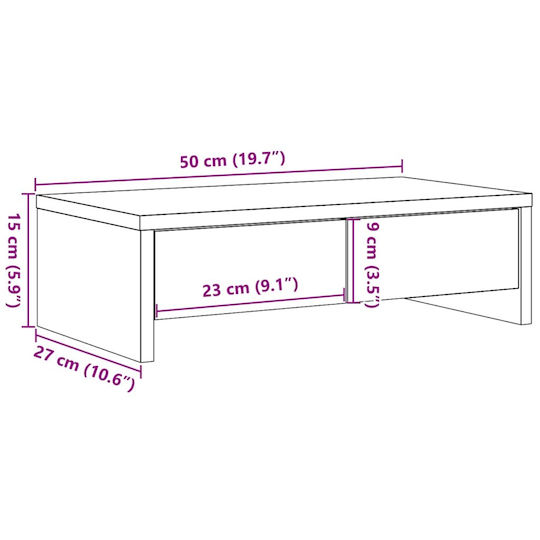 vidaXL Stand Desk Mounted Monitor Concrete Gray (854664)