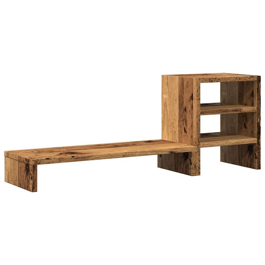 vidaXL Ständer Auf dem Schreibtisch Bildschirm Alte Holzoptik Braun (854740)