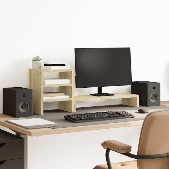 vidaXL Stand Desk Mounted Monitor Sonoma Oak Brown (854735)