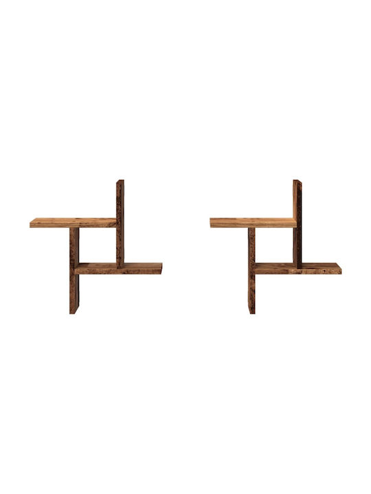 Wall Shelves Brown 2 Pieces 38x12x38 cm