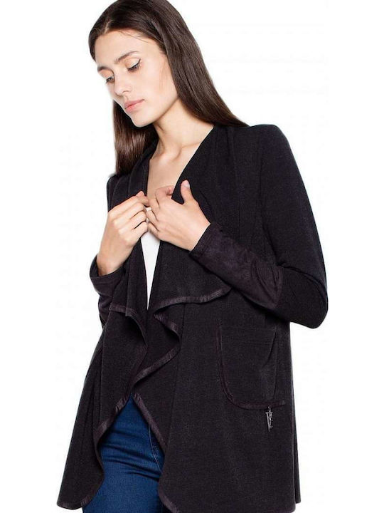 Venaton Long Women's Knitted Cardigan Black