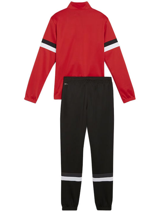 PUMA Team Rise Rote und Schwarze Kinder Trainingsanzüge