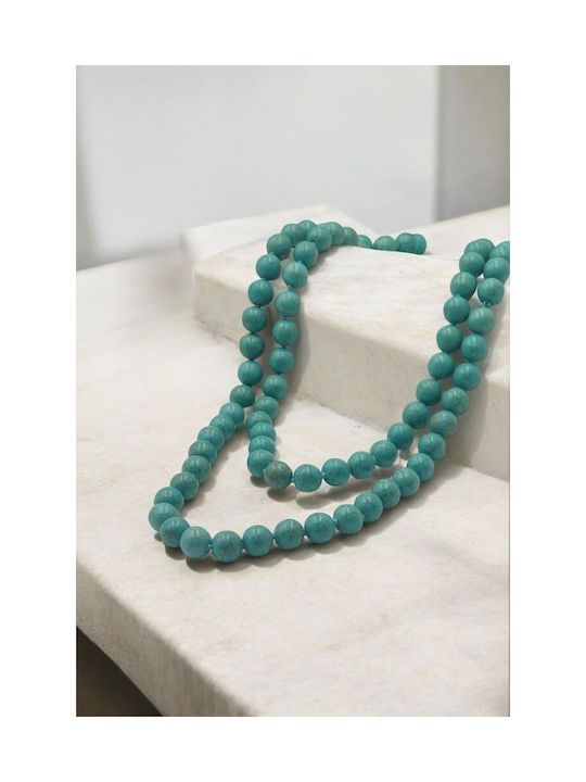 Turquoise Necklace with Round Ceramic Stones