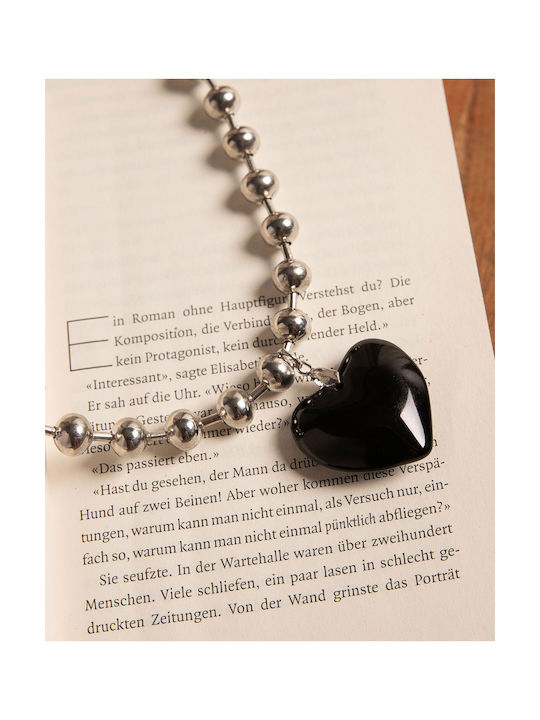 Rock Club Necklace with design Heart Black