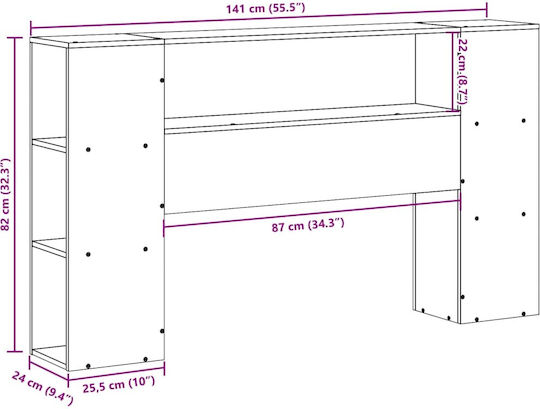 vidaXL Hölzernes Kopfstütze für Betten Weiß 141x82cm