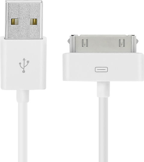 Usb Cable Apple Connector 30-pin White