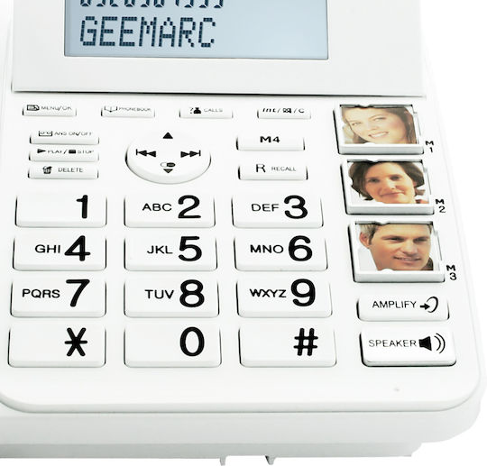 Geemarc Senior Telephone Corded Base Station Combi 596 Additional Handset White