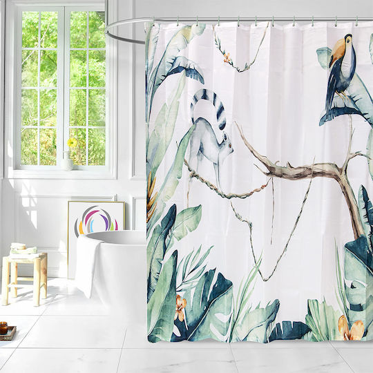Lino Home Shower Curtain Fabric 180x200cm Rostra