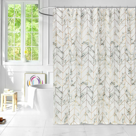 Lino Home Perdea de Baie Țesătură 180x200cm Marmor