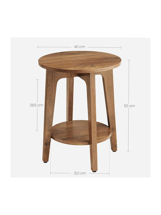 Round Side Table Wooden Beige L40xW40xH50cm.