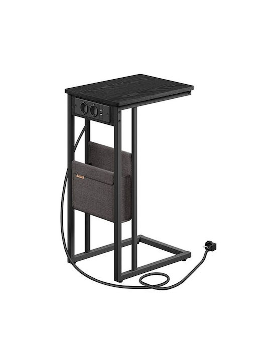 Side Table with Built-in Outlets & USB 40x30x62 Vasagle LET356B02 Wood Metal