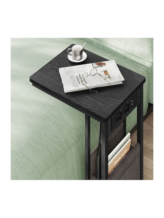 Side Table with Built-in Outlets & USB 40x30x62 Vasagle LET356B02 Wood Metal