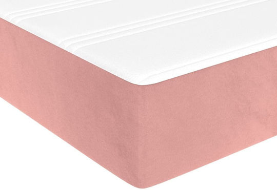 Vidaxl Taschenfederkernmatratze Rosa 140x220x20cm Samt 1 Stk Doppel Rosa