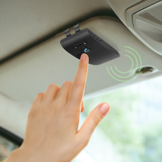 Kit auto Bluetooth 4.0 Hands Free Kx1 cu vizor solar, butoane multipunct, negru