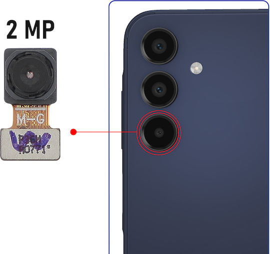 Clappio Kameramodul Galaxy A15 2MP Makroobjektiv Schwarz