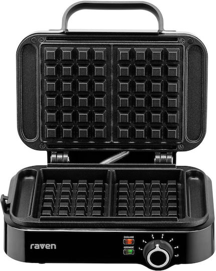 Raven Βαφλιέρα για Ορθογώνιες Βάφλες 2 Θέσεων 1200W