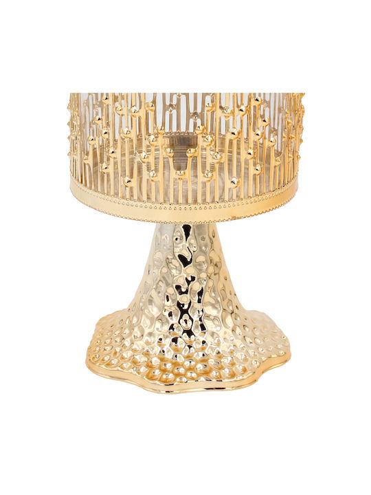Keskor Metallic Sweet Jar with Lid Gold 10x10x29cm
