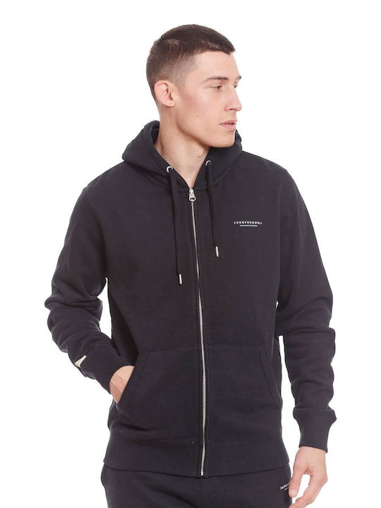 Funky Buddha Men's Sweatshirt Jacket with Hood and Pockets Black