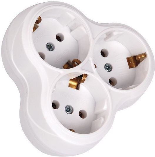 Triple Socket Golyad Round Max 250v 16a 3 Outlets