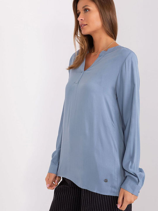 Sublevel Women's Blouse Grey Blue