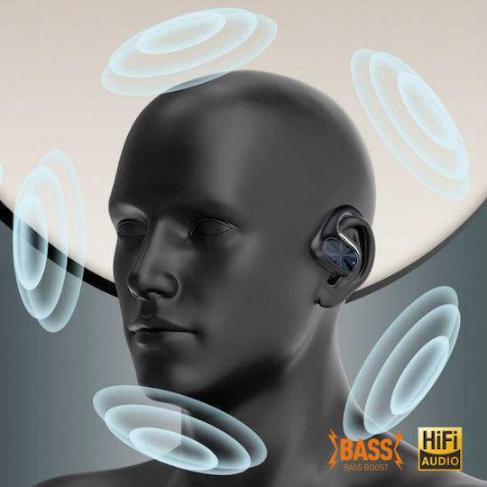 Ldnio T07 Bone Conduction Bluetooth Handsfree Ακουστικά με Θήκη Φόρτισης Μαύρα