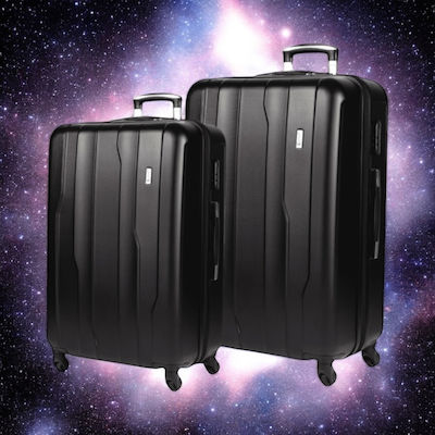 Cardinal Travel Suitcases Hard Black Maximum Height 70cm with 4 Wheels Set of 2pcs