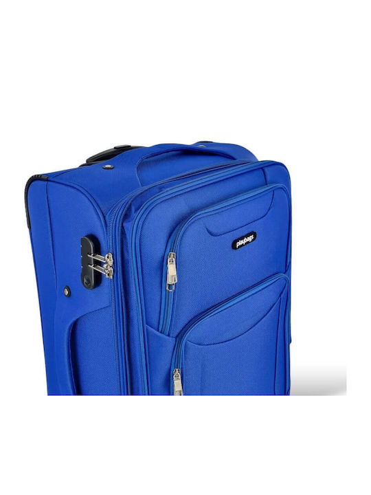 Playbags Βαλίτσες Ταξιδιού Υφασμάτινες Μπλε Ηλεκτρίκ με 4 Ρόδες Σετ 3τμχ