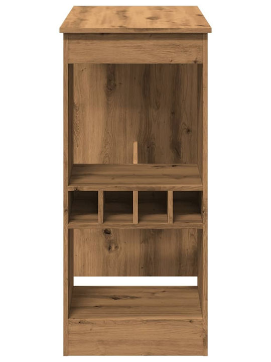 Vidaxl Bar Table Oak Rails 90x47.5x103.5cm Processed Wood 1 Piece Brown