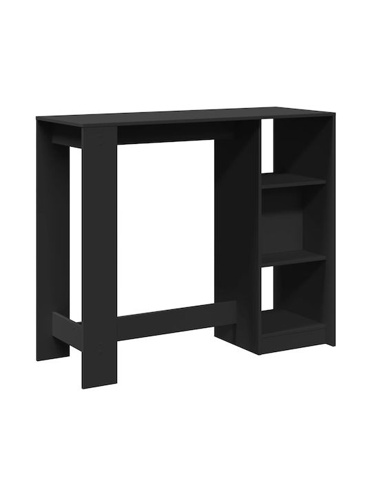 Vidaxl Console Table Shelf Black 124x46x103.5cm Engineered Wood 1 Pc Black