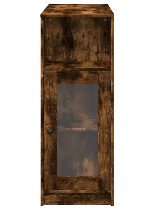 Vidaxl Τραπέζι Μπαρ Ράφια Δρυς 101x40x103,5cm Επεξεργ Ξύλο 1 Τεμ Καφέ