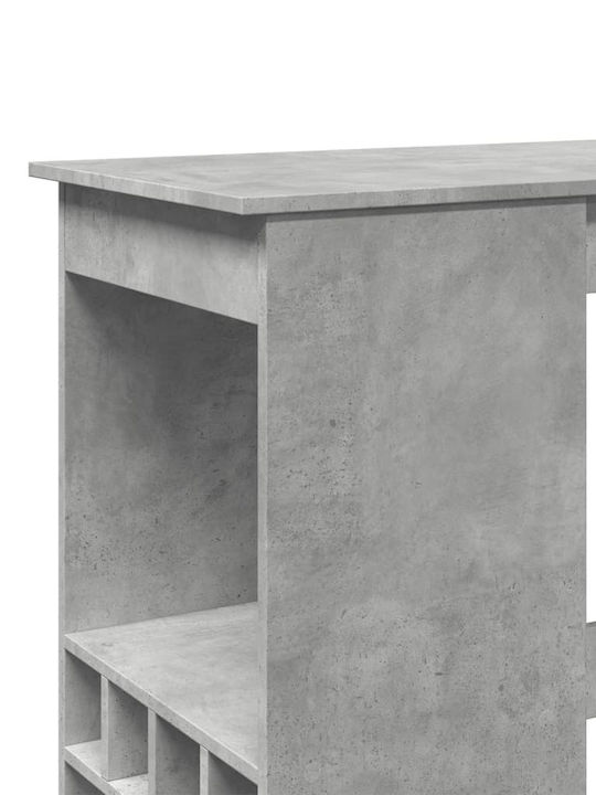 Vidaxl Bar Table Shelves Gray Concrete 90x47.5x103.5cm Engineered Wood 1 Piece Gray