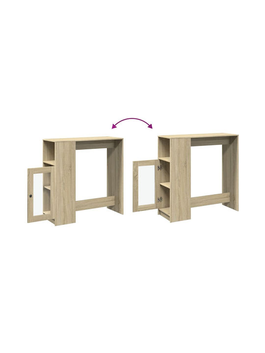 Vidaxl Τραπέζι Μπαρ Ράγες Sonoma Δρυς 101x40x103,5cm Επεξεργ Ξύλο 1 Τεμ Καφέ