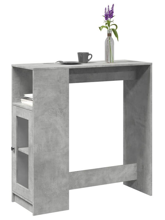 Vidaxl Τραπέζι Μπαρ Ράφια Γκρι Σκυρ 101x40x103,5cm Επεξεργ Ξύλο 1 Τεμ Γκρι