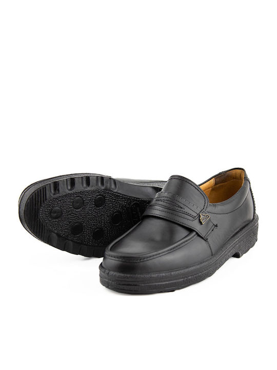 Leder Herren Freizeitschuhe Anatomisch Schwarz
