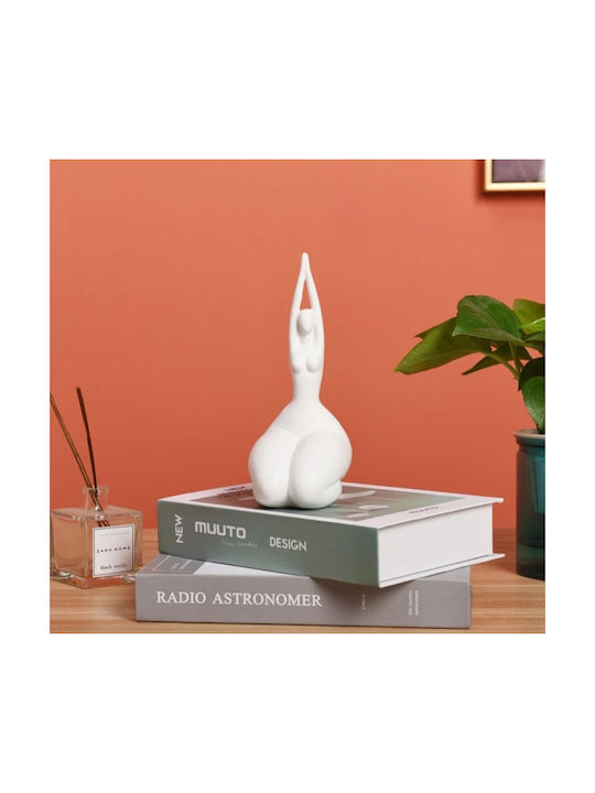 Faena Keramik Dekorative Skulptur Füllige Frau Weiß 19 cm