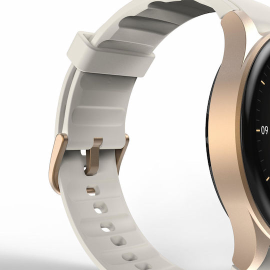 HAMA 8900 Aluminium 45mm Waterproof Smartwatch with Heart Rate Monitor (Gray-Gold)