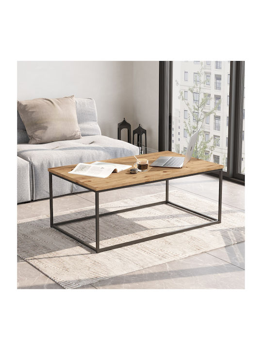 Rectangular Central Coffee Table Renfrew Made of Solid Pine Wood/Anthracite W100xD60xH40cm