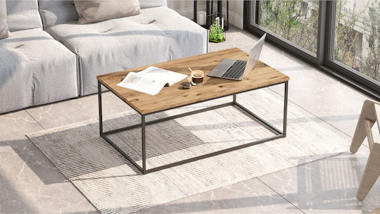 Masa Centrală Rectangulară Renfrew din Lemn Masiv de Pin/Antracit Lățime 60xLungime 100xÎnălțime 40 cm