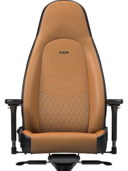 Noblechairs Icon Δερμάτινη Καρέκλα Gaming με Ρυθμιζόμενα Μπράτσα Καφέ