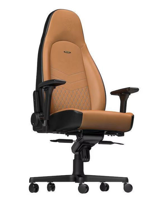 Noblechairs Icon Δερμάτινη Καρέκλα Gaming με Ρυθμιζόμενα Μπράτσα Καφέ