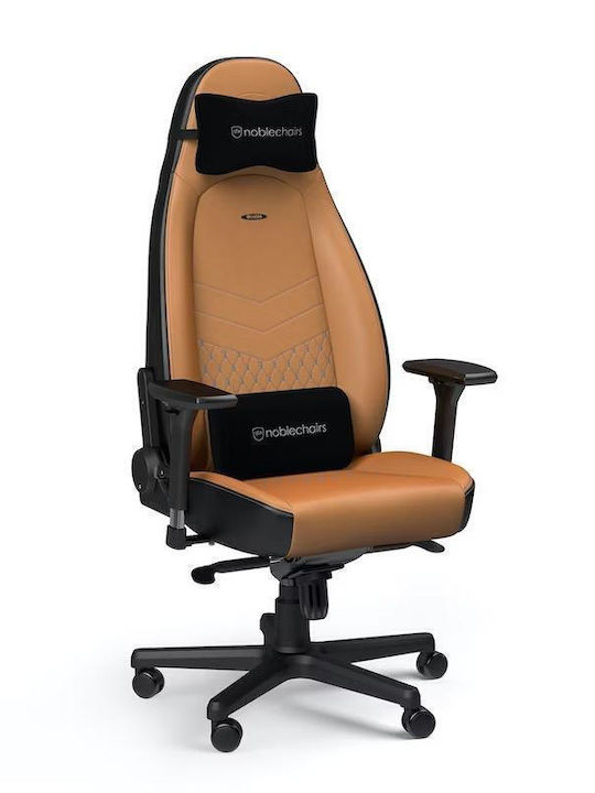 Noblechairs Icon Δερμάτινη Καρέκλα Gaming με Ρυθμιζόμενα Μπράτσα Καφέ