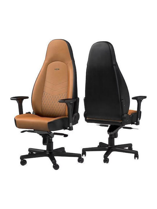 Noblechairs Icon Δερμάτινη Καρέκλα Gaming με Ρυθμιζόμενα Μπράτσα Καφέ