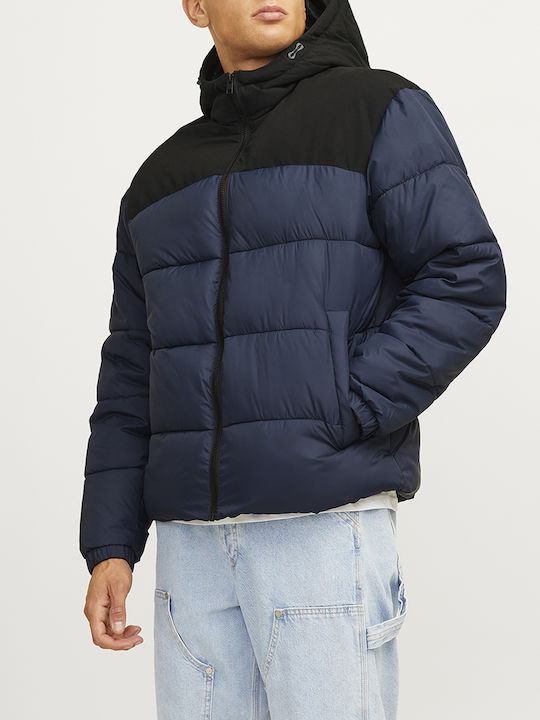 Jack & Jones Geacă pentru bărbați Puffer Navy Blazer, Navy Blue