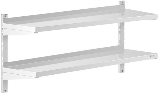 Double Wall-mounted Gastronomic Shelf Adjustable Stainless Steel 120 X 40 Cm