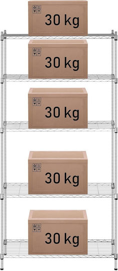 Gray Wire Mesh Storage Rack 180x90x35cm Up To 150kg