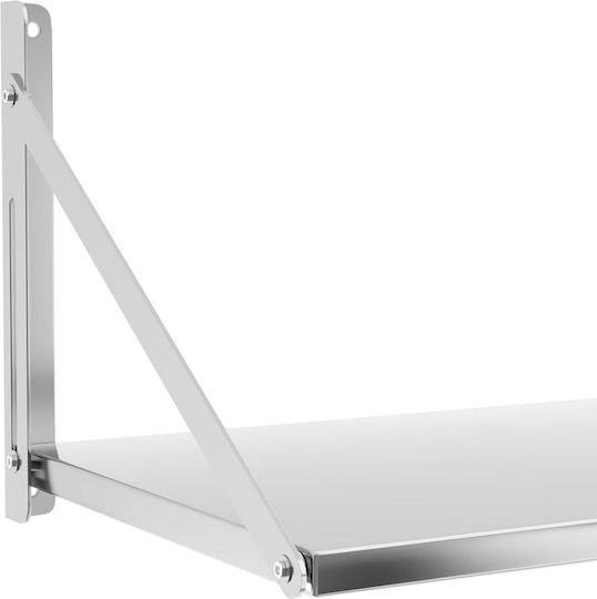 Klappbares Wandregal Gastronomie aus Edelstahl 40 kg Tragkraft 60 x 45 cm
