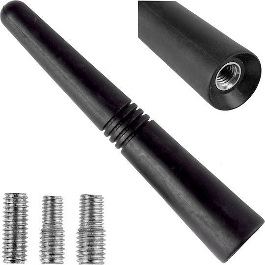 AMiO Car Antenna Roof ΑΝΤΜ09 Threaded 9cm for Radio in Black Color