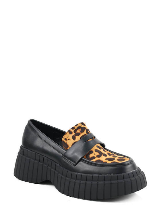 Leoparden-Loafer mit Gummisohle