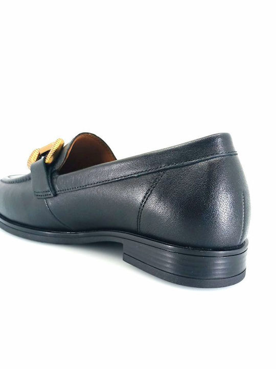 Δερμάτινα Γυναικεία Loafers σε Μαύρο Χρώμα
